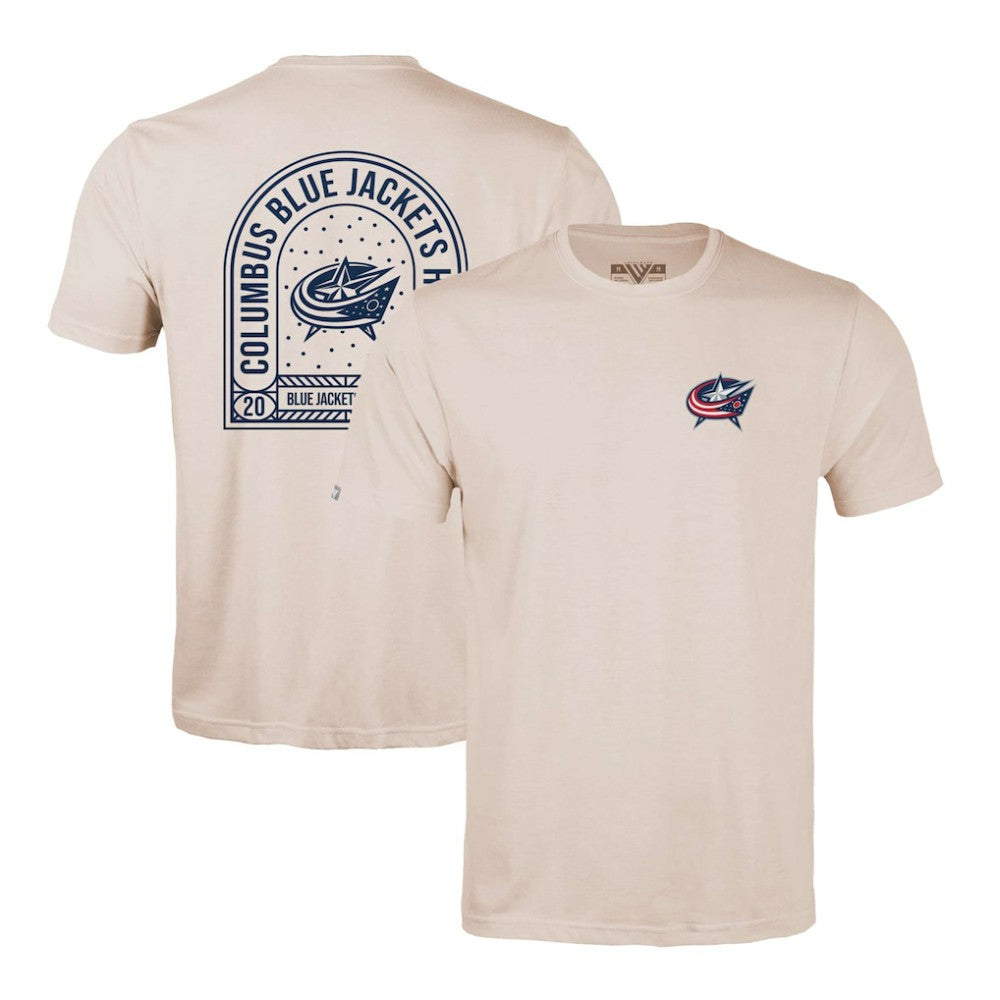 NHL Khaki Columbus Blue Jackets Levelwear Richmond Stained Glass T-Shirt