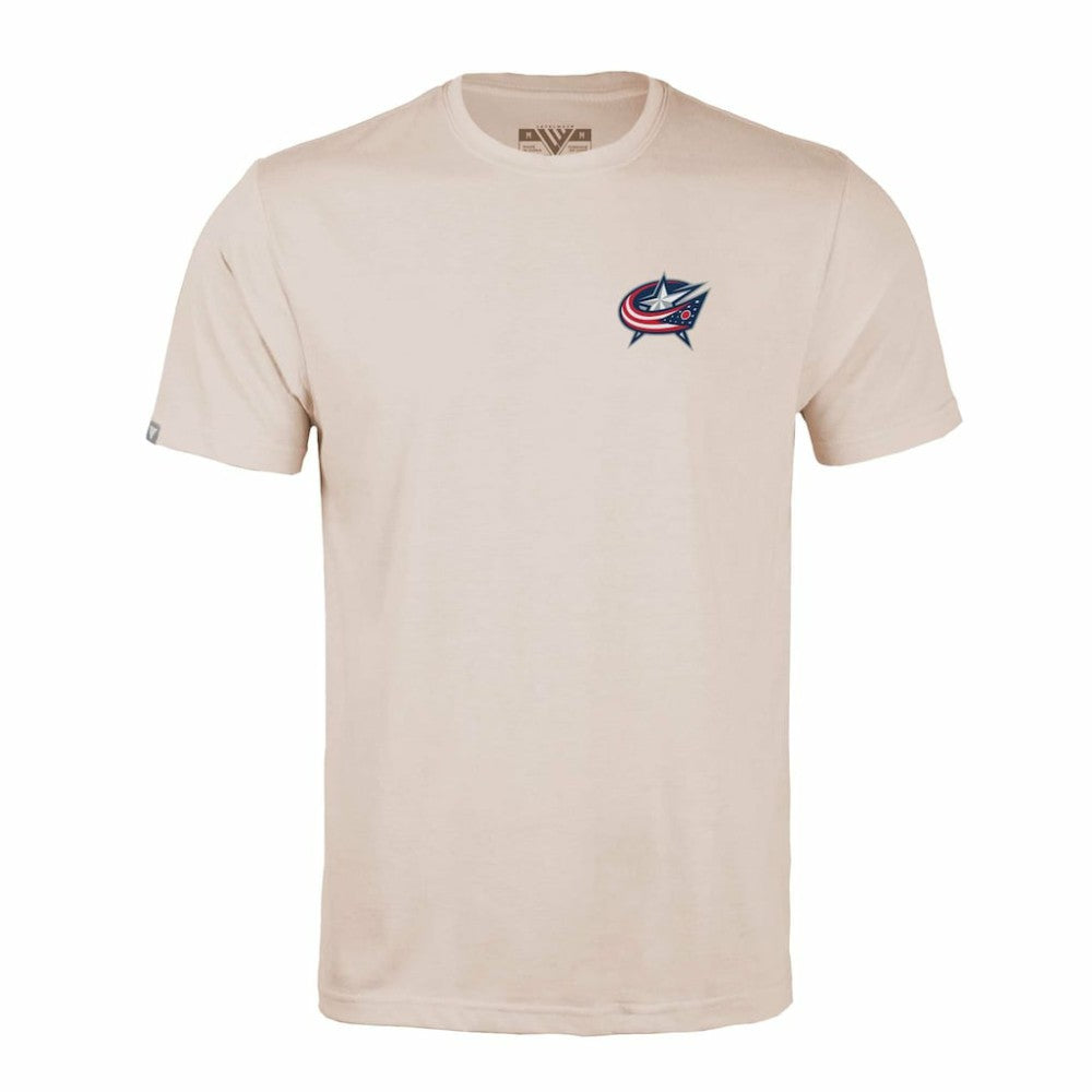 NHL Khaki Columbus Blue Jackets Levelwear Richmond Stained Glass T-Shirt