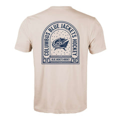 NHL Khaki Columbus Blue Jackets Levelwear Richmond Stained Glass T-Shirt