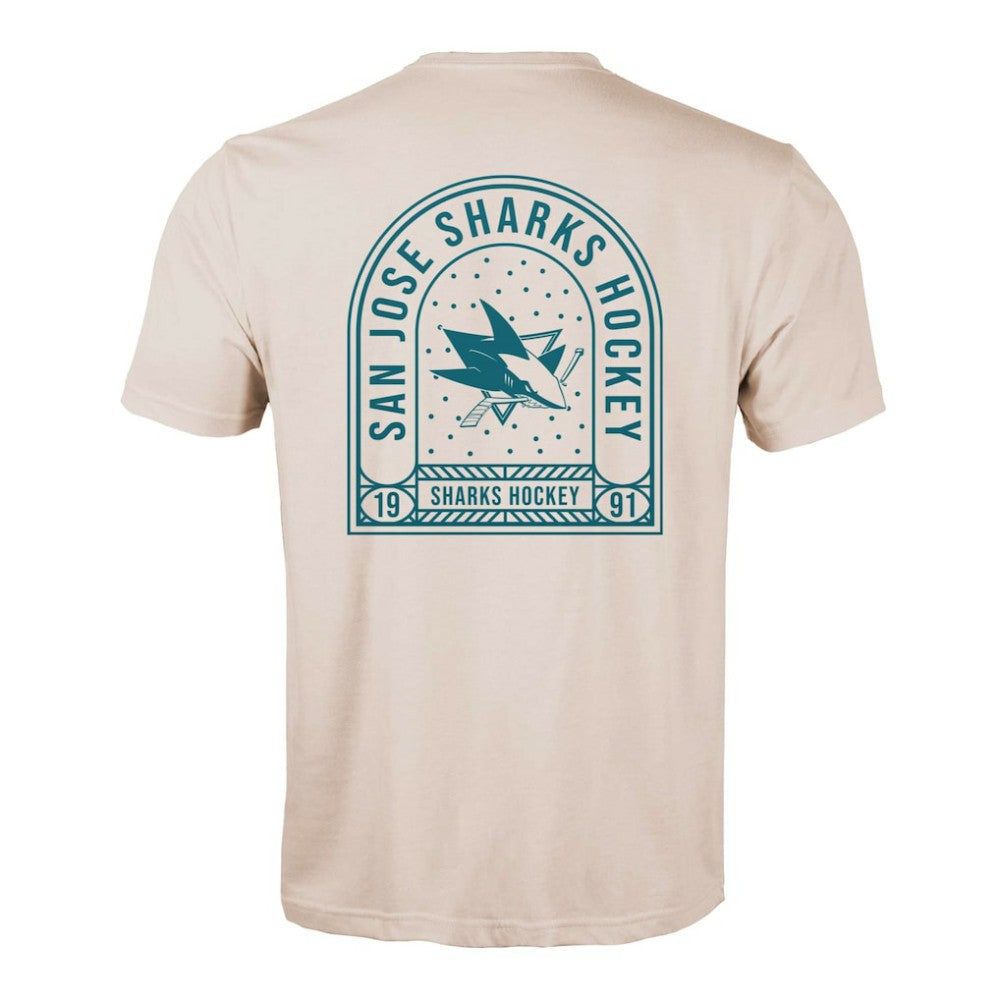 NHL Khaki San Jose Sharks Levelwear Richmond Stained Glass T-Shirt