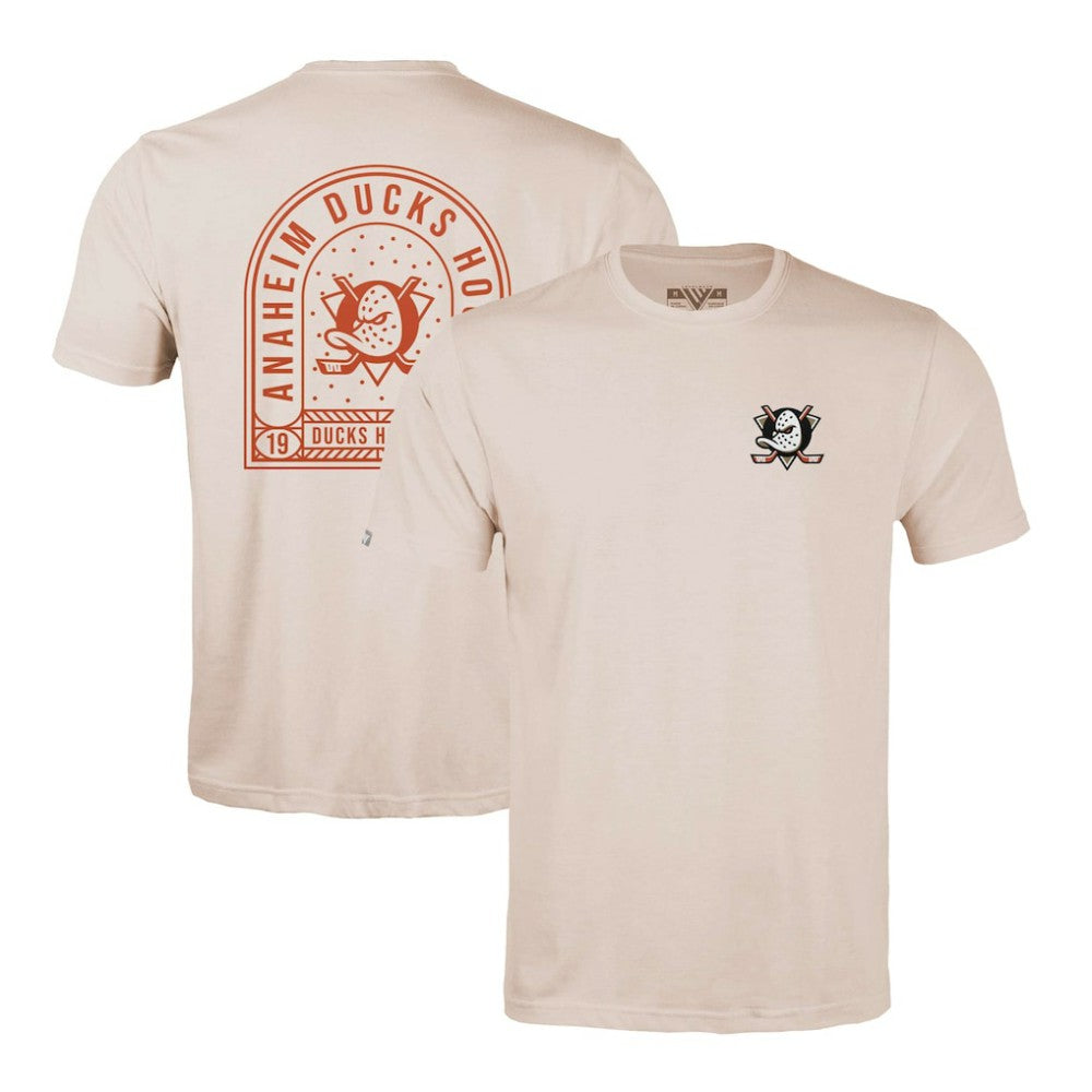 NHL Khaki Anaheim Ducks Levelwear Richmond Stained Glass T-Shirt