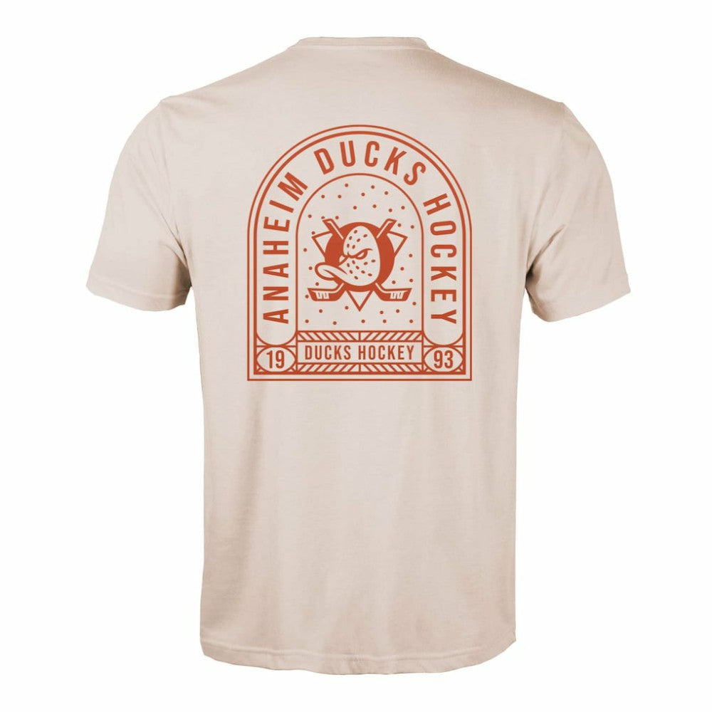 NHL Khaki Anaheim Ducks Levelwear Richmond Stained Glass T-Shirt