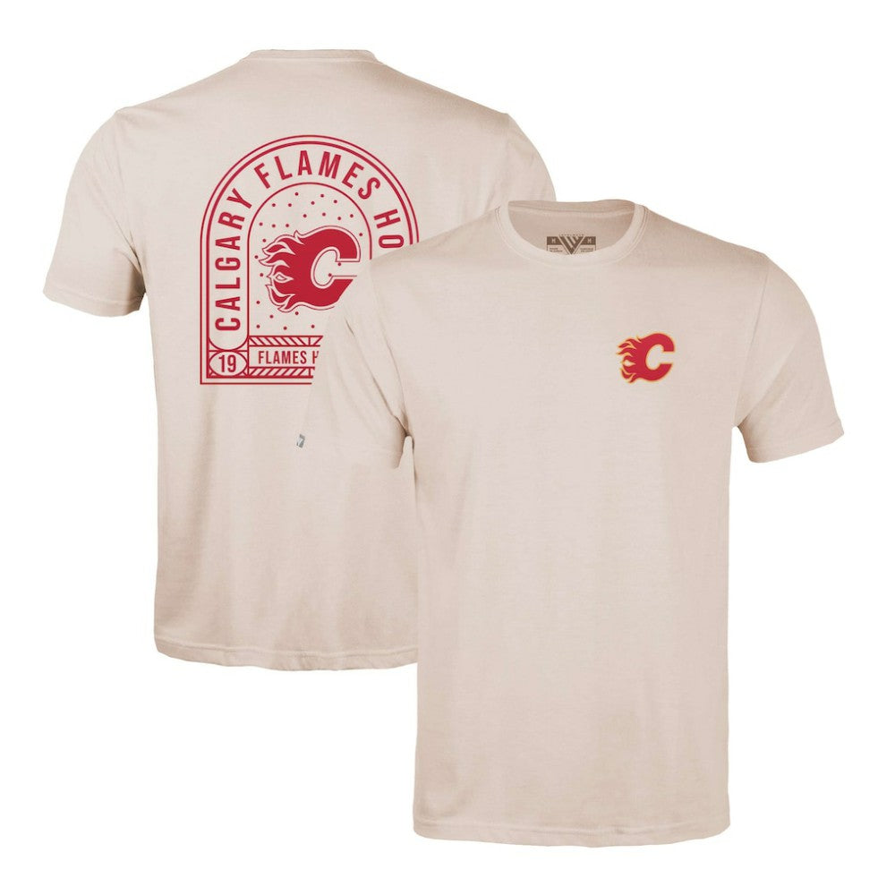 NHL Khaki Calgary Flames Levelwear Richmond Stained Glass T-Shirt