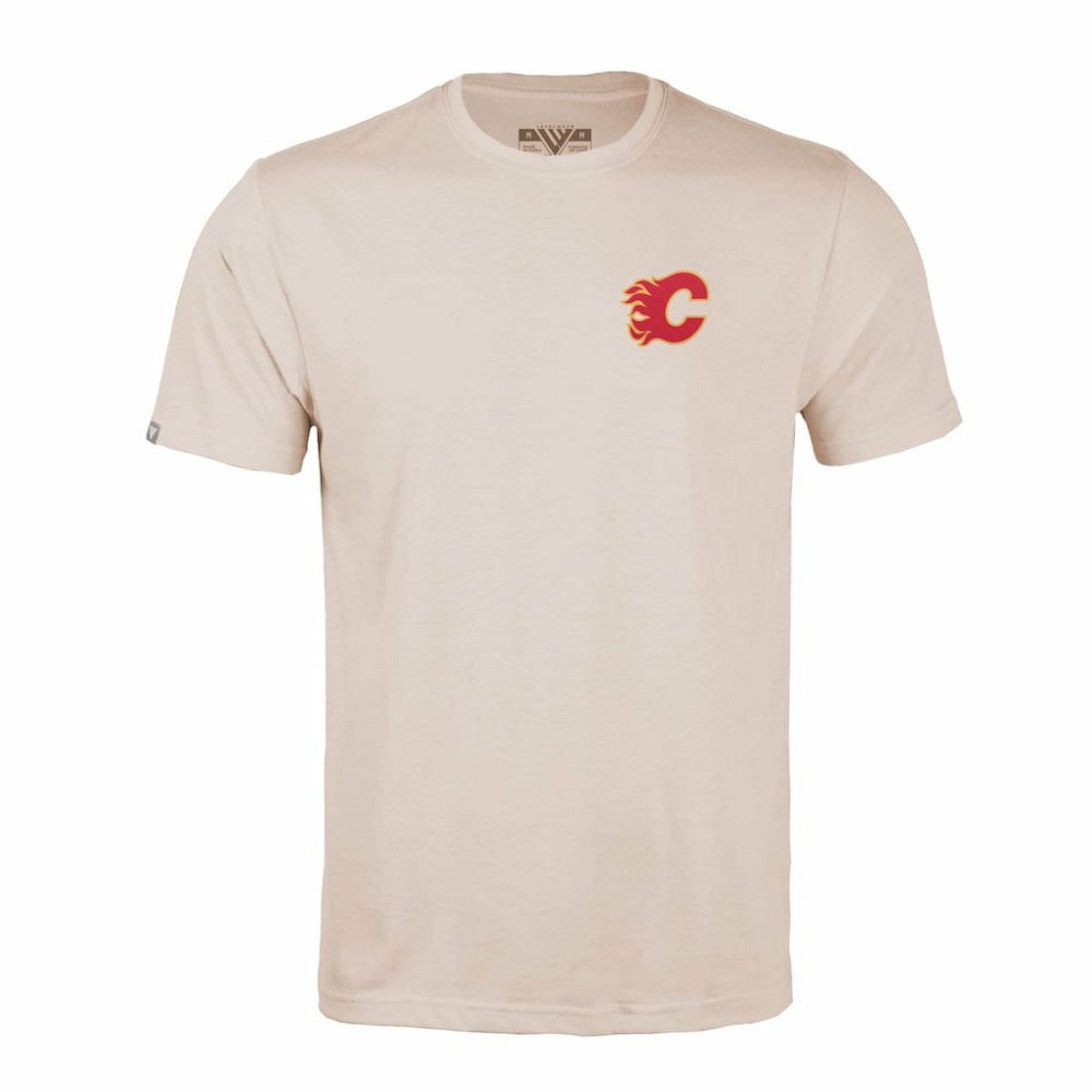NHL Khaki Calgary Flames Levelwear Richmond Stained Glass T-Shirt