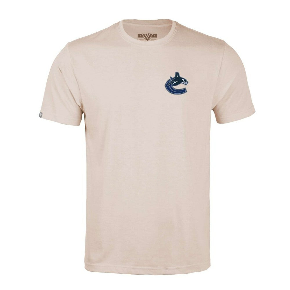 NHL Khaki Vancouver Canucks Levelwear Richmond Stained Glass T-Shirt