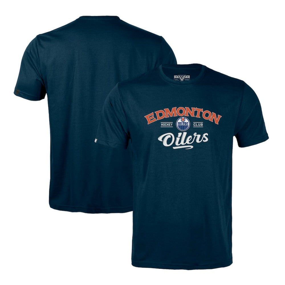 NHL Navy Edmonton Oilers Levelwear Richmond Ice Wall T-Shirt
