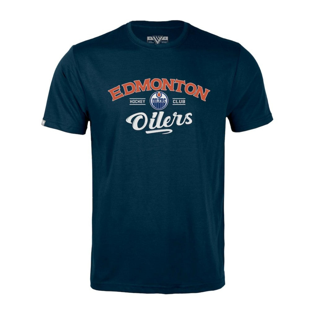 NHL Navy Edmonton Oilers Levelwear Richmond Ice Wall T-Shirt