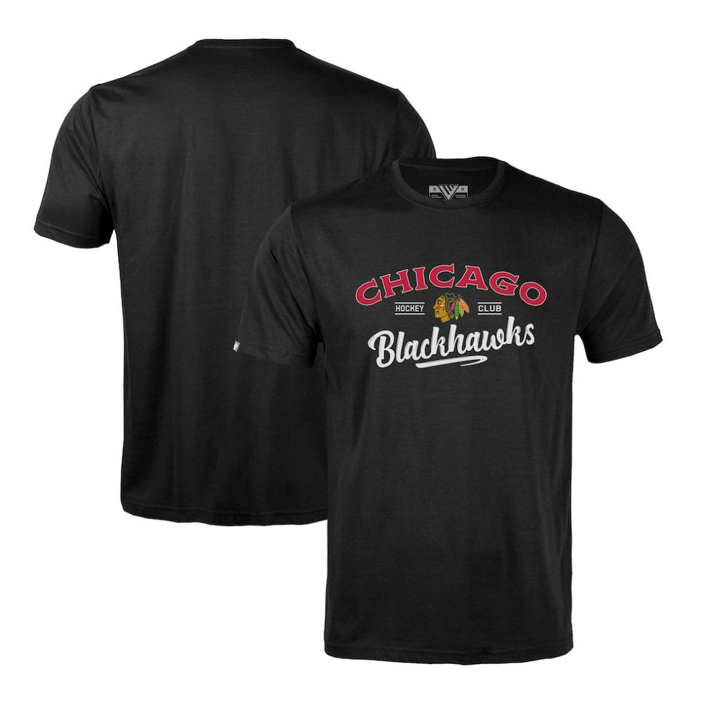 NHL Black Chicago Blackhawks Levelwear Richmond Ice Wall T-Shirt