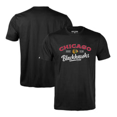 NHL Black Chicago Blackhawks Levelwear Richmond Ice Wall T-Shirt