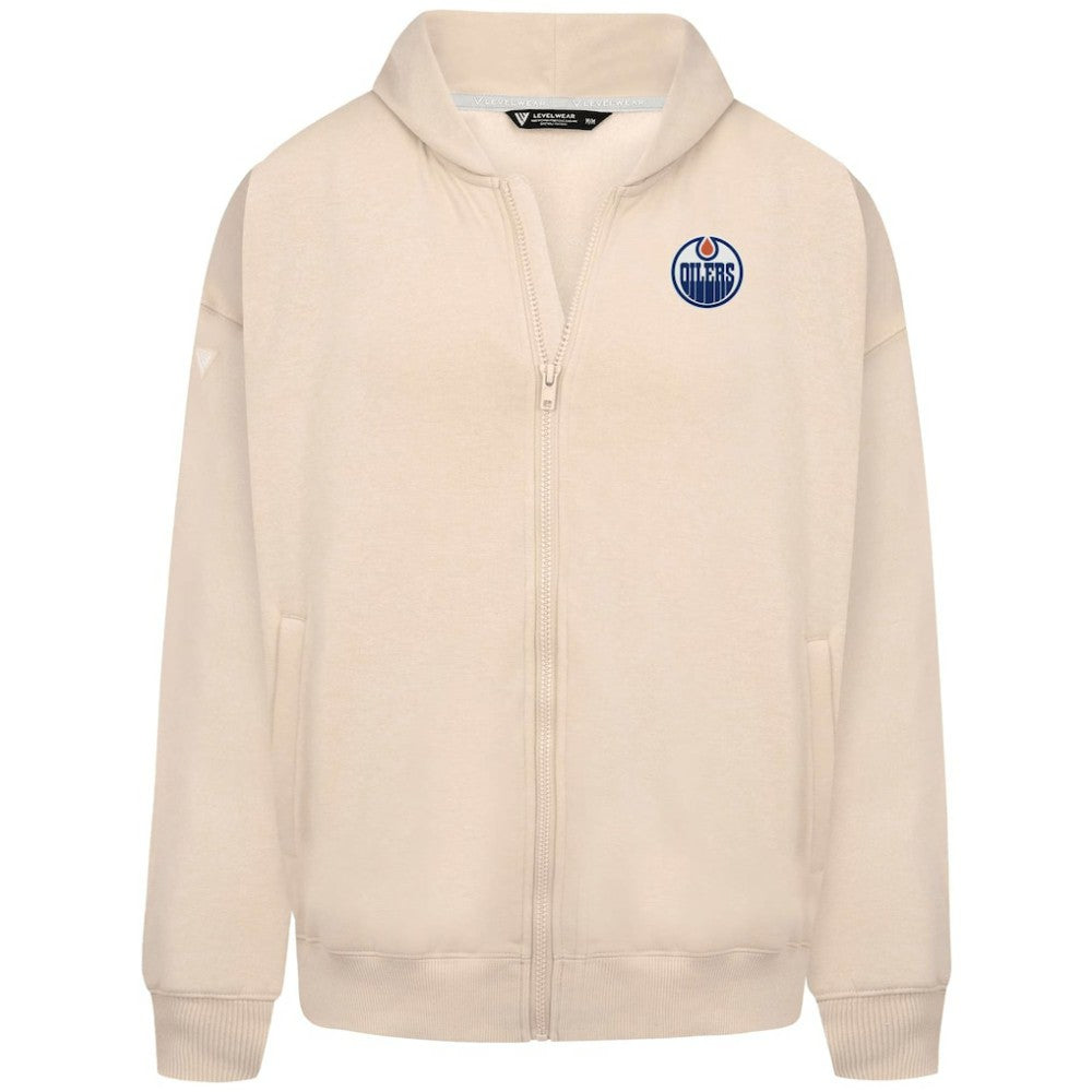 NHL Khaki Edmonton Oilers Levelwear Uphill Stained Glass Full-Zip Hoodie Jacket