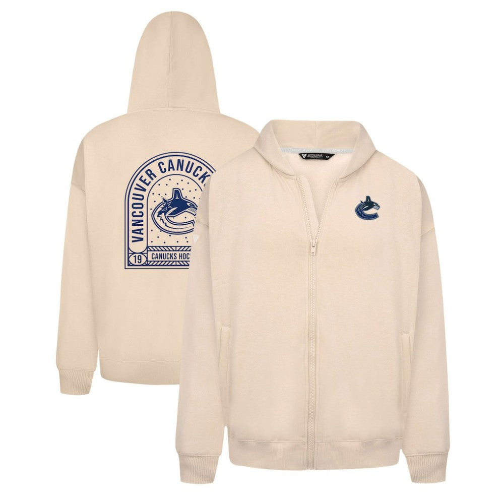 NHL Khaki Vancouver Canucks Levelwear Uphill Stained Glass Full-Zip Hoodie Jacket