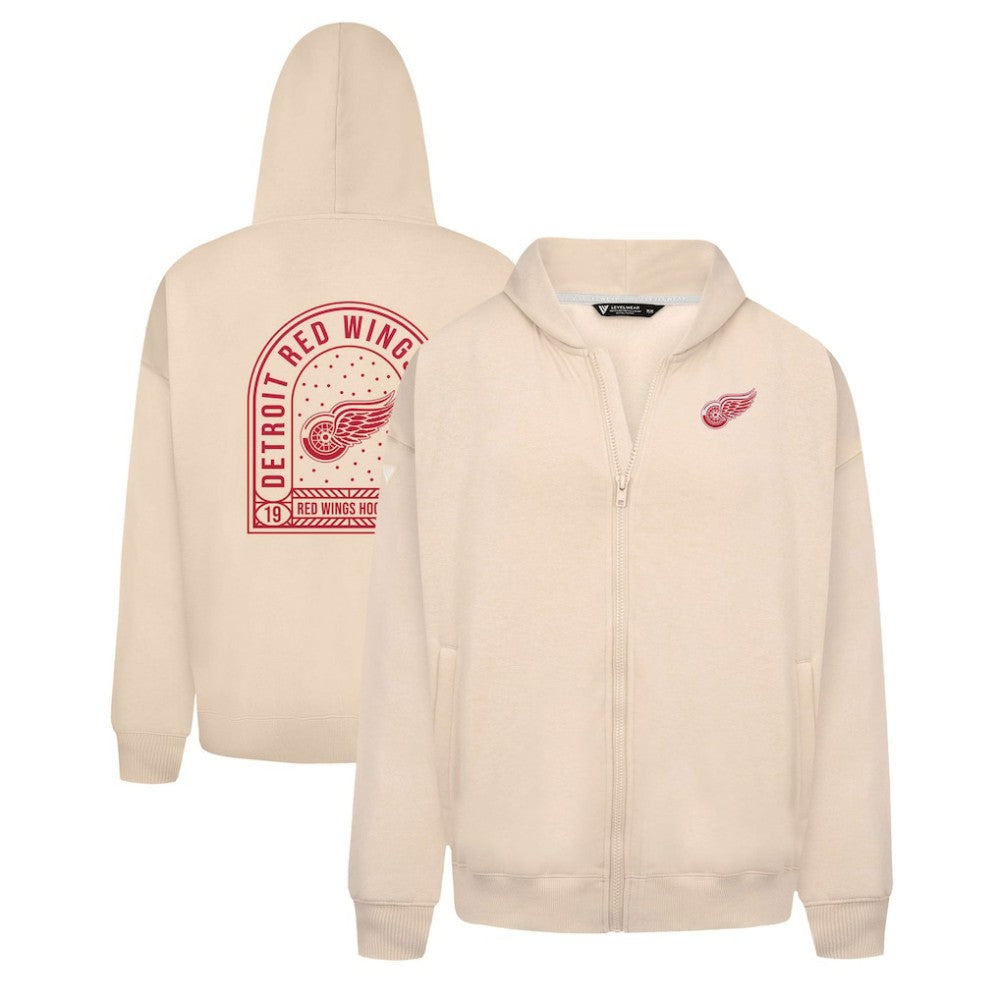 NHL Khaki Detroit Red Wings Levelwear Uphill Stained Glass Full-Zip Hoodie Jacket