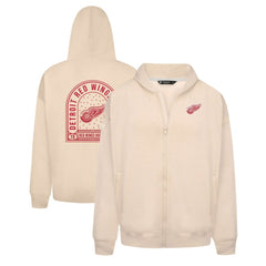 NHL Khaki Detroit Red Wings Levelwear Uphill Stained Glass Full-Zip Hoodie Jacket