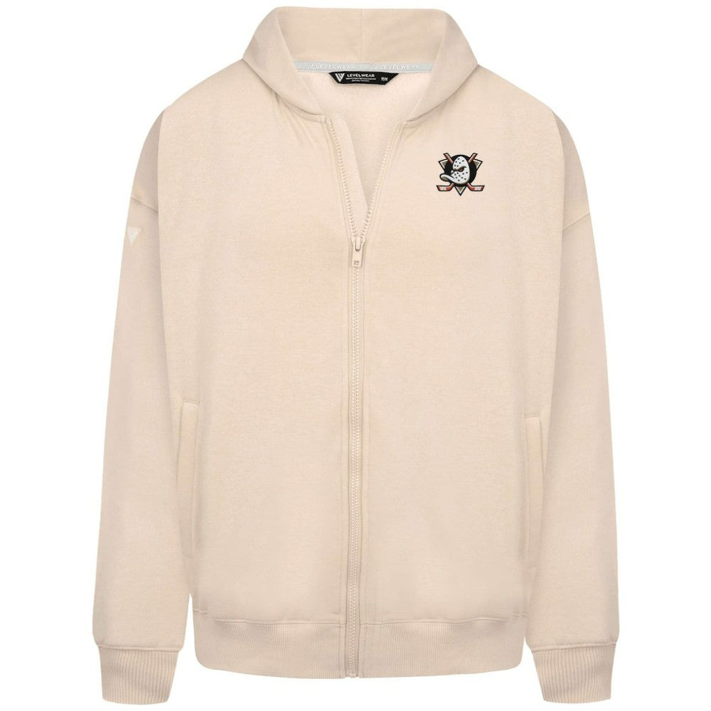 NHL Khaki Anaheim Ducks Levelwear Uphill Stained Glass Full-Zip Hoodie Jacket