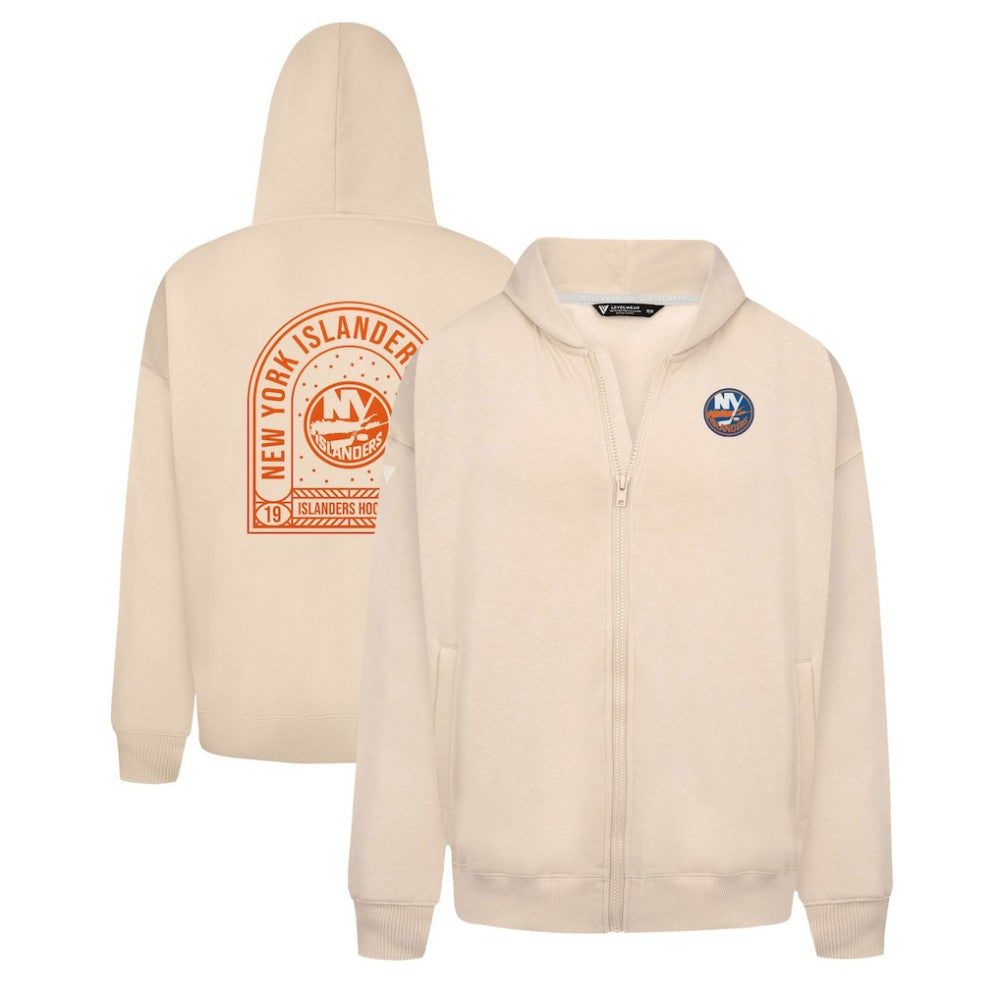 NHL Khaki New York Islanders Levelwear Uphill Stained Glass Full-Zip Hoodie Jacket
