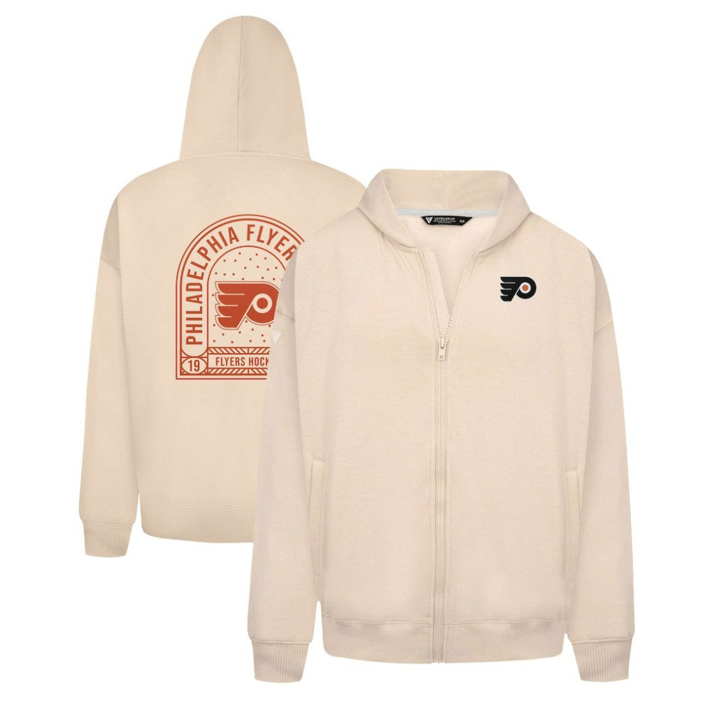 NHL Khaki Philadelphia Flyers Levelwear Uphill Stained Glass Full-Zip Hoodie Jacket