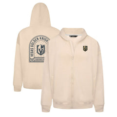 NHL Khaki Vegas Golden Knights Levelwear Uphill Stained Glass Full-Zip Hoodie Jacket