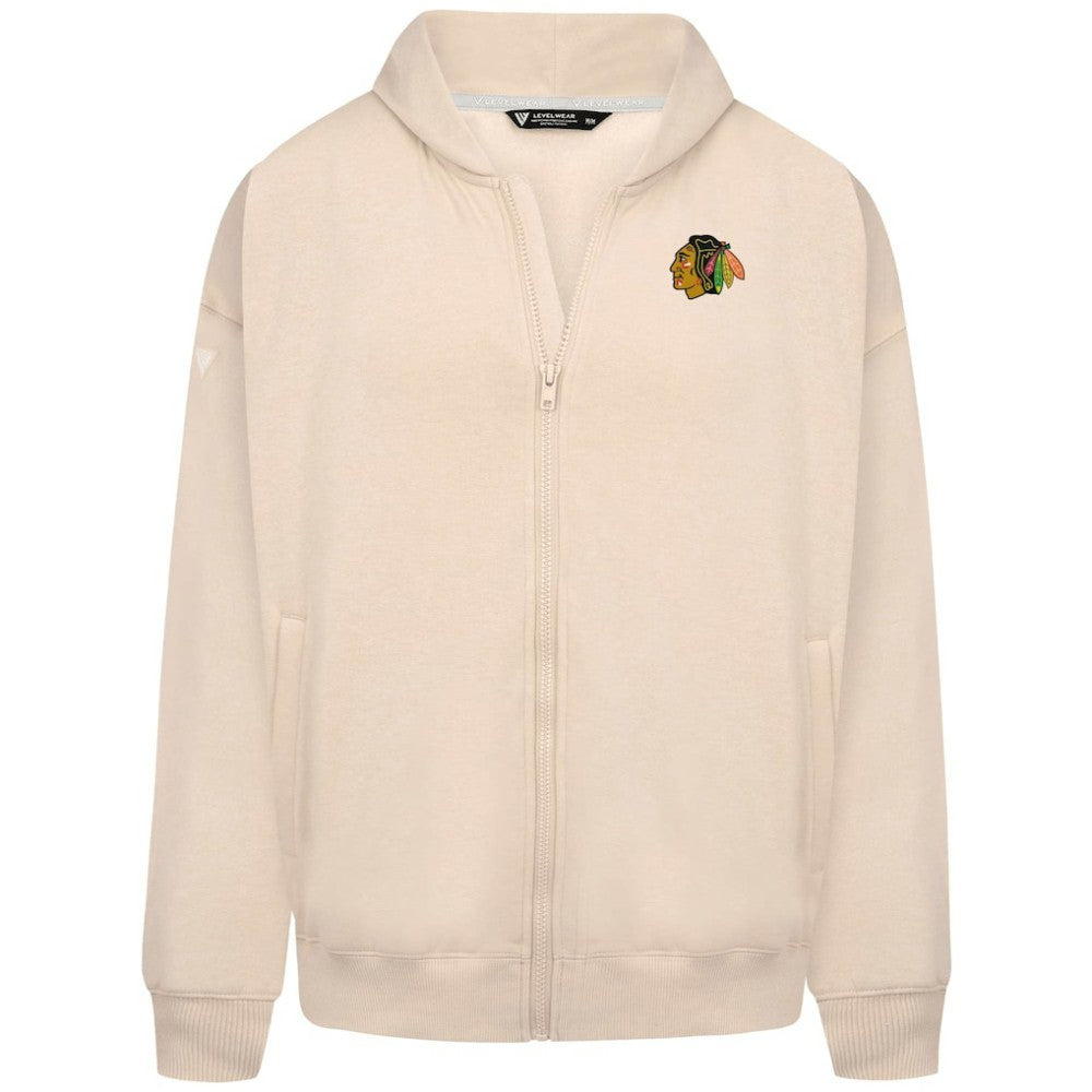 NHL Khaki Chicago Blackhawks Levelwear Uphill Stained Glass Full-Zip Hoodie Jacket