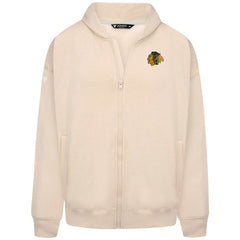 NHL Khaki Chicago Blackhawks Levelwear Uphill Stained Glass Full-Zip Hoodie Jacket