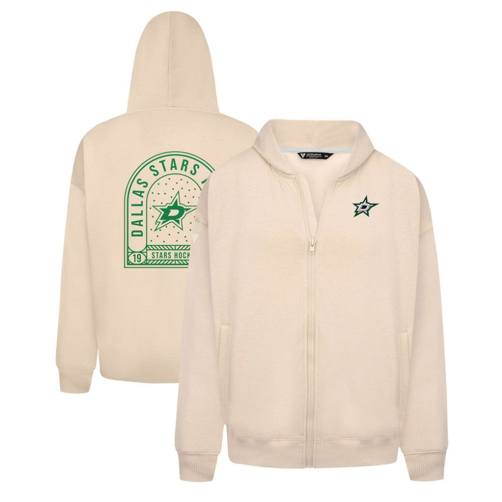 NHL Khaki Dallas Stars Levelwear Uphill Stained Glass Full-Zip Hoodie Jacket
