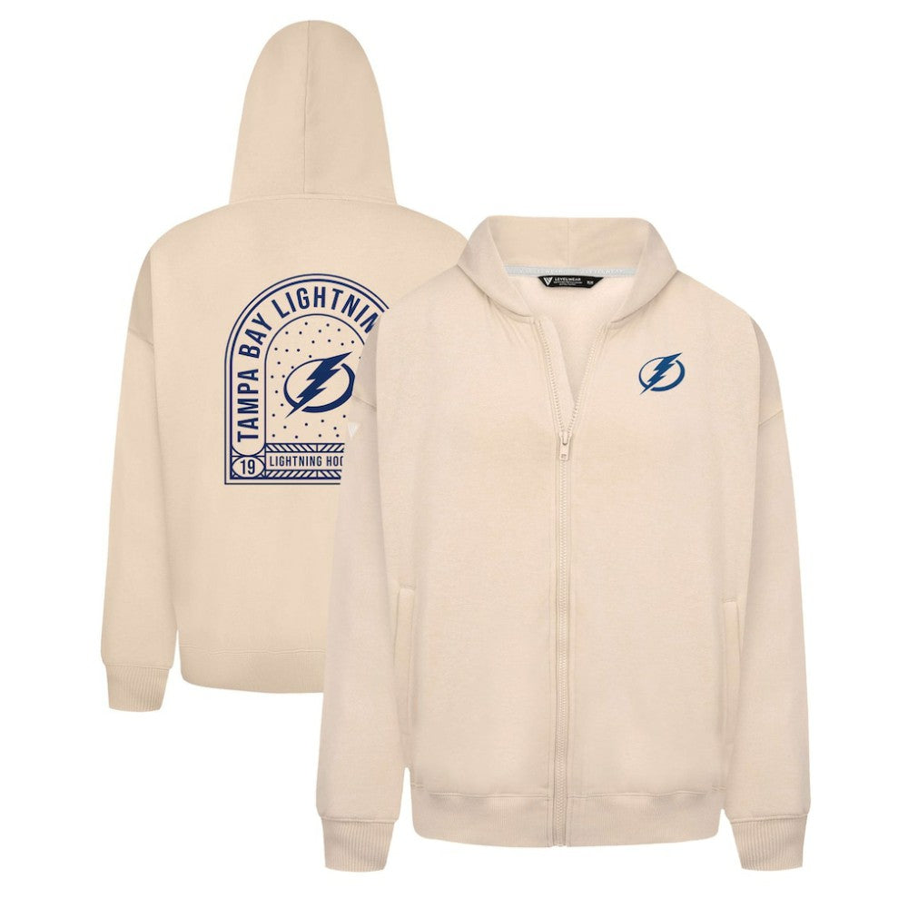 NHL Khaki Tampa Bay Lightning Levelwear Uphill Stained Glass Full-Zip Hoodie Jacket