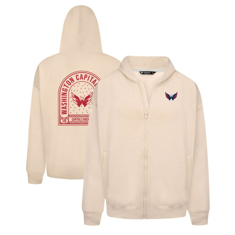 NHL Khaki Washington Capitals Levelwear Uphill Stained Glass Full-Zip Hoodie Jacket