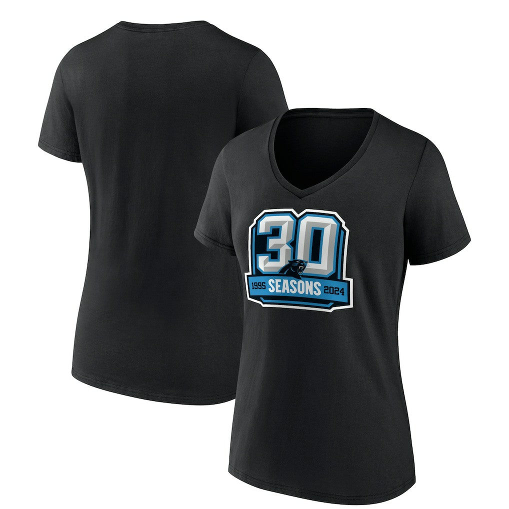 Women's 30th Anniversary V-Neck T-Shirt - Carolina Panthers