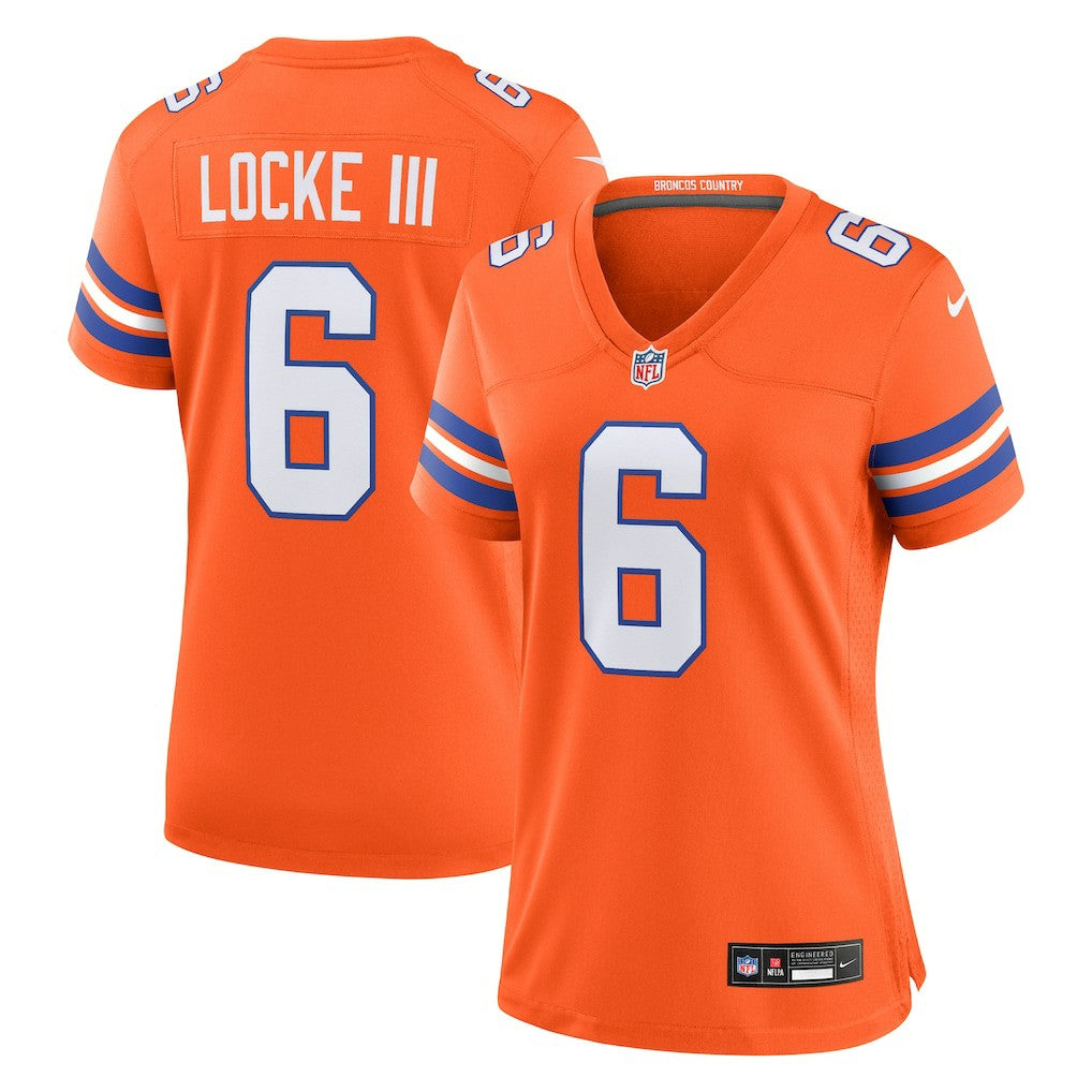 P.J. Locke III  Women's Mile High Collection 1977 Throwback Player Game Jersey - Denver Broncos
