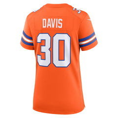 Terrell Davis  Women's Mile High Collection 1977 Throwback Retired Player Game Jersey - Denver Broncos