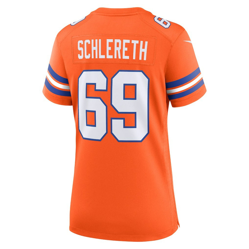 Mark Schlereth  Women's Mile High Collection 1977 Throwback Retired Player Game Jersey - Denver Broncos