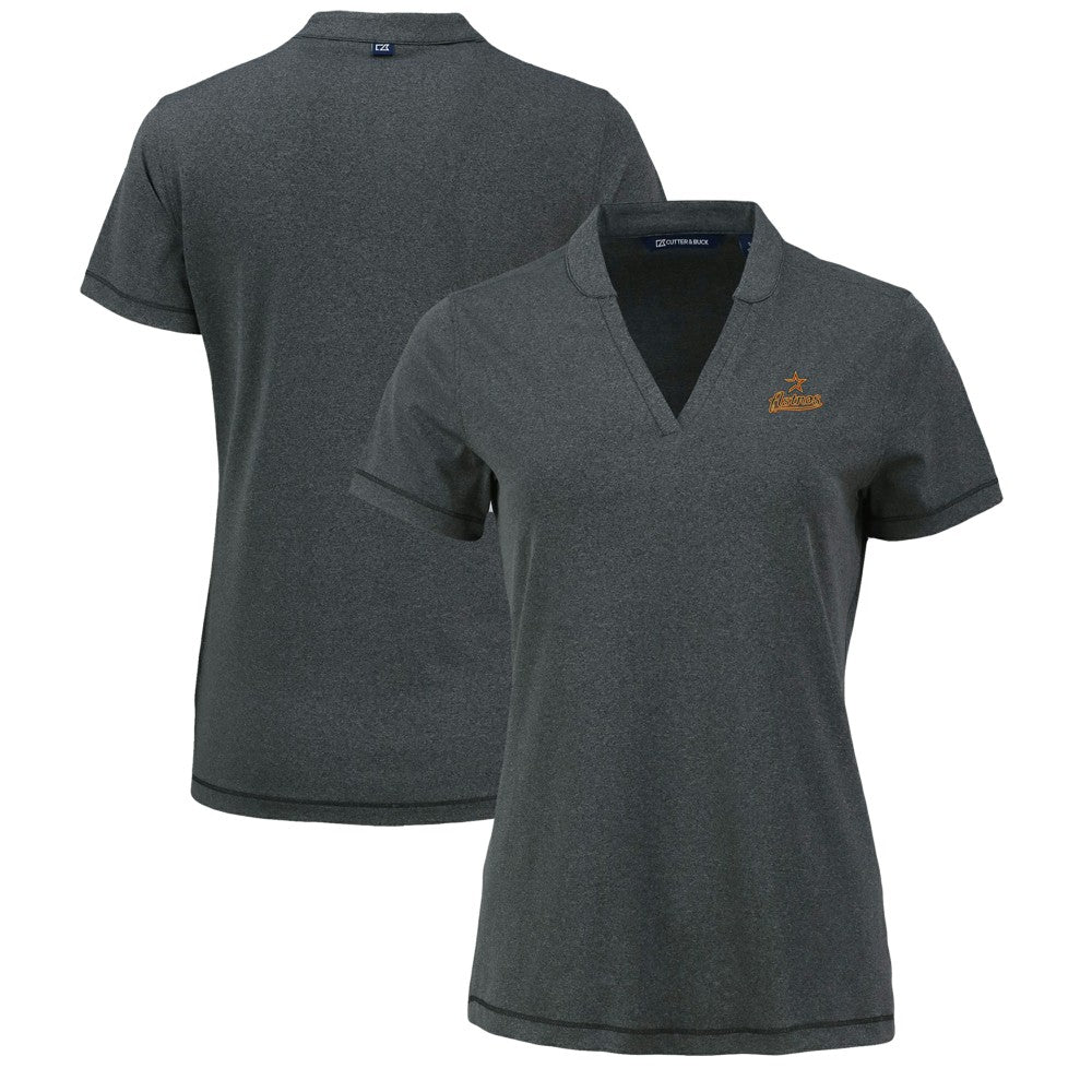 MLB Houston Astros Cutter & Buck Women's Forge Stretch Blade DryTec V-Neck Polo