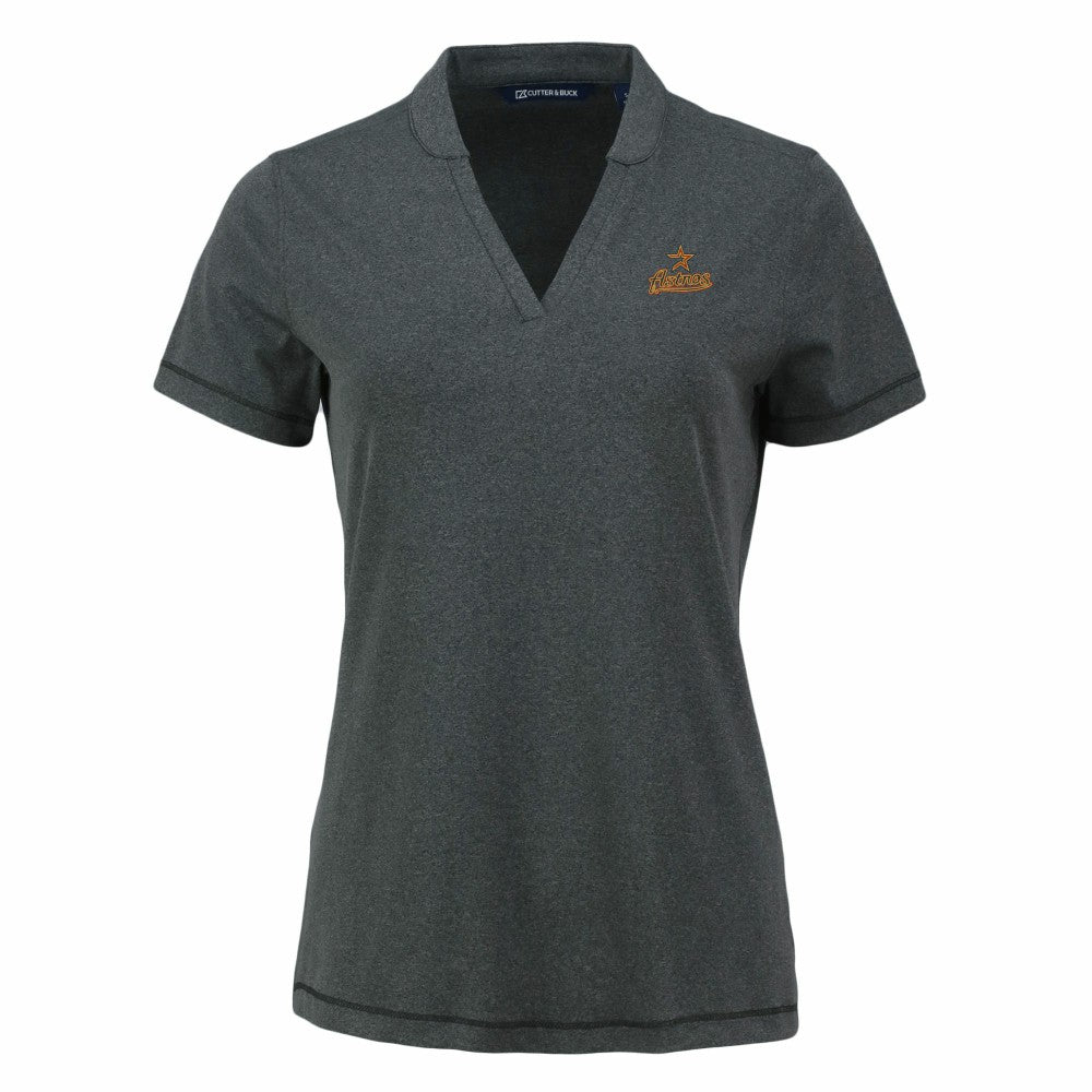 MLB Houston Astros Cutter & Buck Women's Forge Stretch Blade DryTec V-Neck Polo