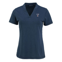 MLB Texas Rangers Cutter & Buck Women's Forge Stretch Blade DryTec V-Neck Polo