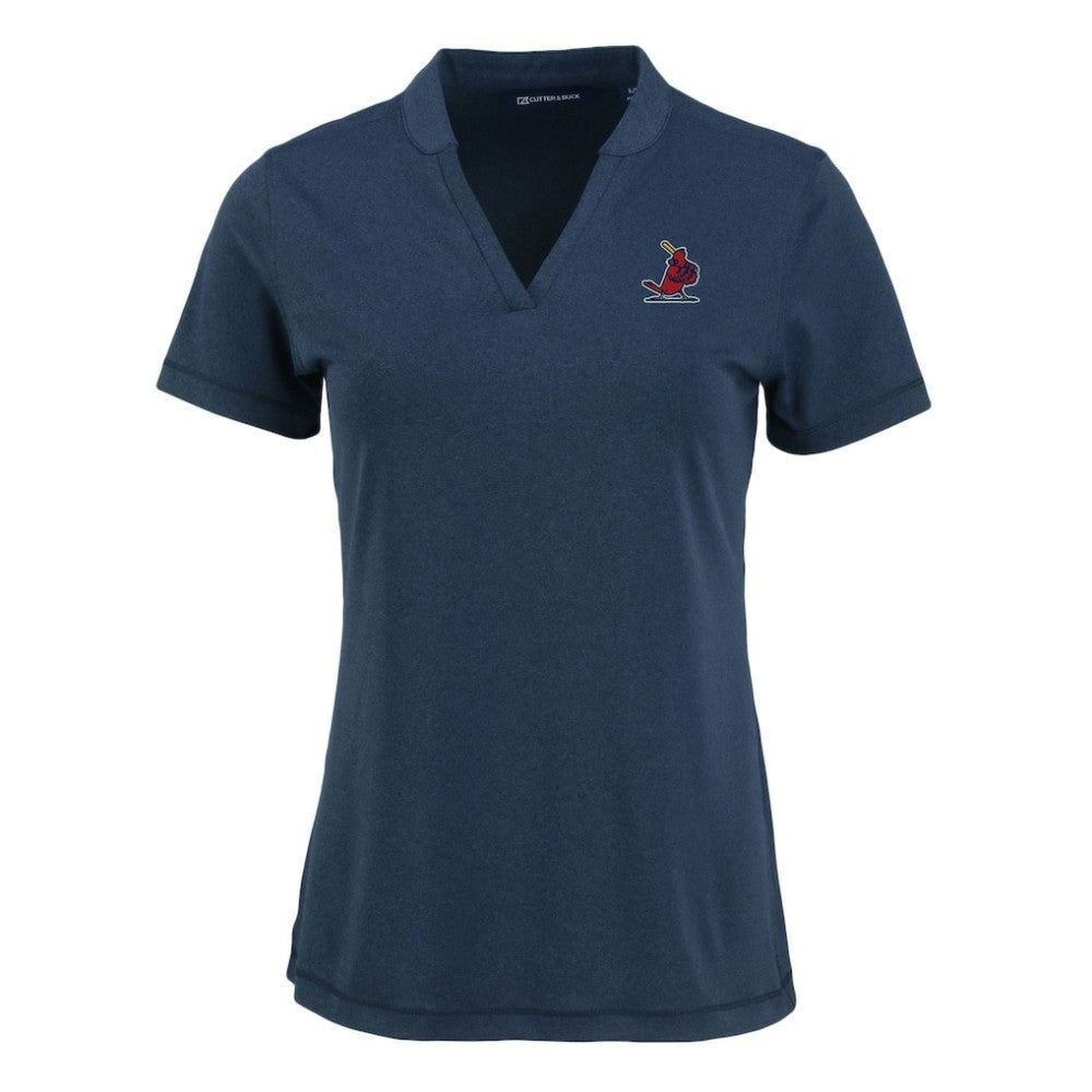 MLB St. Louis Cardinals Cutter & Buck Women's Forge Stretch Blade DryTec V-Neck Polo