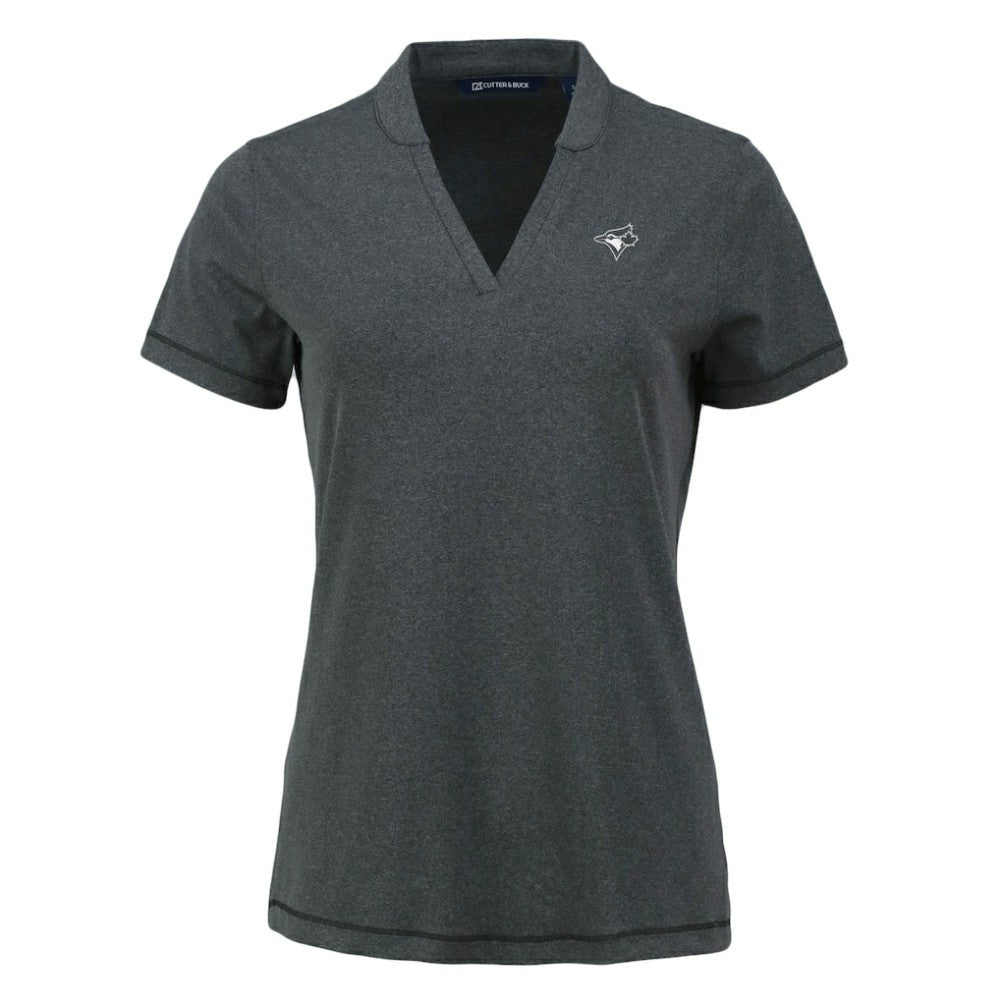 MLB Toronto Blue Jays Cutter & Buck Women's Forge Stretch Blade DryTec V-Neck Polo