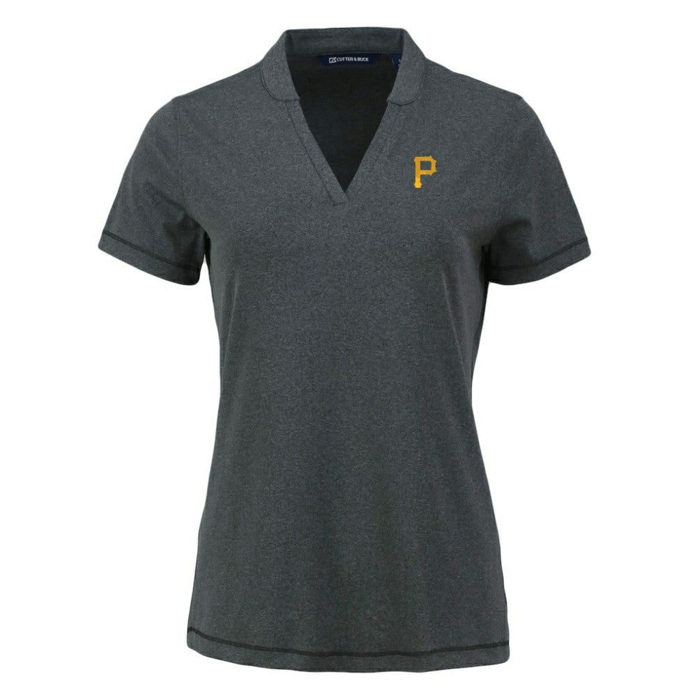 MLB Pittsburgh Pirates Cutter & Buck Women's Forge Stretch Blade DryTec V-Neck Polo