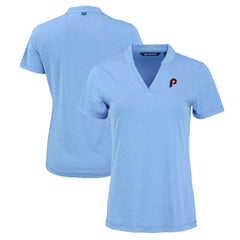 MLB Philadelphia Phillies Cutter & Buck Women's Forge Stretch Blade DryTec V-Neck Polo