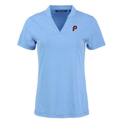MLB Philadelphia Phillies Cutter & Buck Women's Forge Stretch Blade DryTec V-Neck Polo