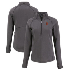 MLB Baltimore Orioles Cutter & Buck Women's Peshastin Eco Fleece Recycled Raglan Half-Zip Top