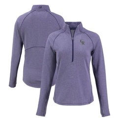 MLB Colorado Rockies Cutter & Buck Women's Peshastin Eco Fleece Recycled Raglan Half-Zip Top