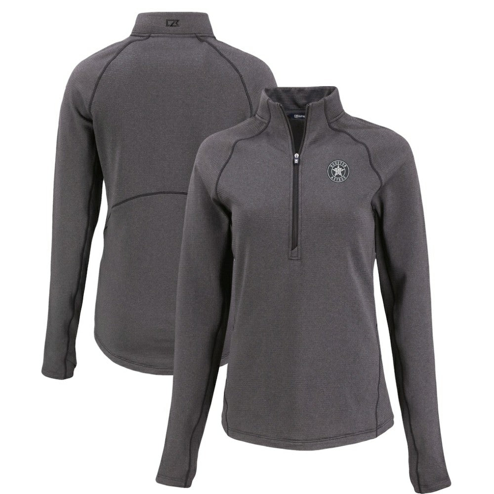 MLB Houston Astros Cutter & Buck Women's Peshastin Eco Fleece Recycled Raglan Half-Zip Top