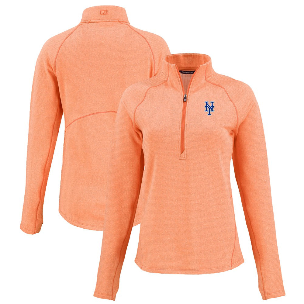 MLB New York Mets Cutter & Buck Women's Peshastin Eco Fleece Recycled Raglan Half-Zip Top