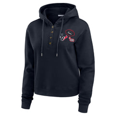 WEAR by Erin Andrews Women's Plus Size Waffle Hoodie Pullover Top - Houston Texans