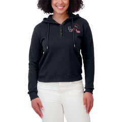 WEAR by Erin Andrews Women's Plus Size Waffle Hoodie Pullover Top - Houston Texans