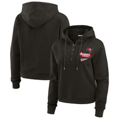 WEAR by Erin Andrews Women's Plus Size Waffle Hoodie Pullover Top - Tampa Bay Buccaneers