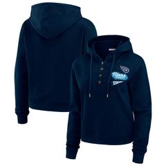 WEAR by Erin Andrews Women's Plus Size Waffle Hoodie Pullover Top - Tennessee Titans