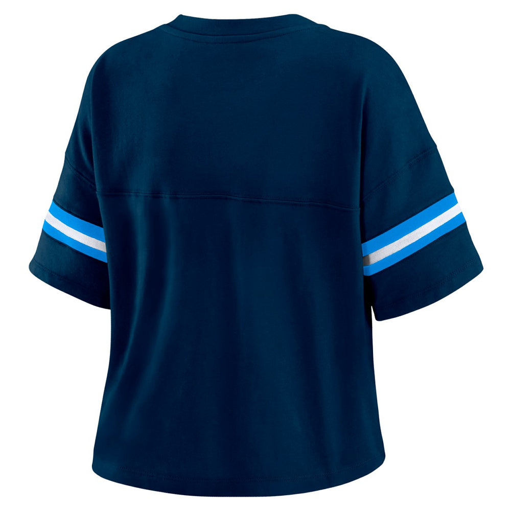 WEAR by Erin Andrews Women's Plus Size Color Block Boxy T-Shirt - Tennessee Titans
