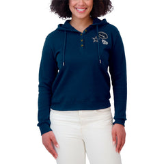 WEAR by Erin Andrews Women's Plus Size Waffle Hoodie Pullover Top - Dallas Cowboys