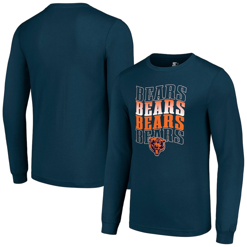 Starter Team Name Graphic Long Sleeve T-Shirt - Chicago Bears