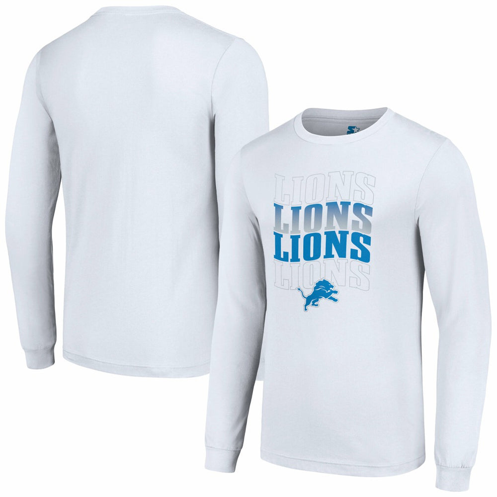 Starter Team Name Graphic Long Sleeve T-Shirt - Detroit Lions